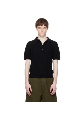 Entire Studios Black Short Sleeve Knit Polo