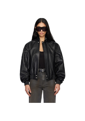 LU'U DAN Black Blouson Leather Jacket