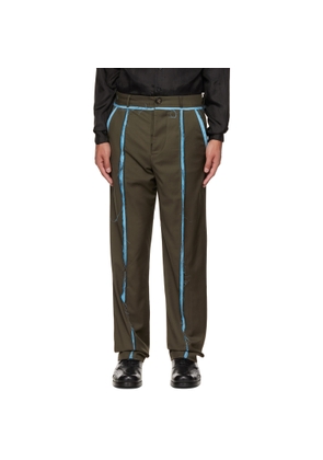 Edward Cuming Khaki Peek-A-Boo Trousers