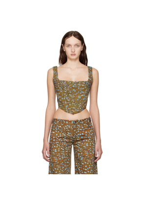 PRISCAVera Brown Printed Corset