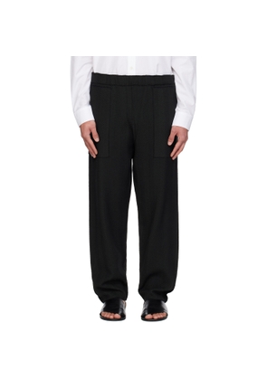 HOMME PLISSÉ ISSEY MIYAKE Black Inlaid Knit Trousers