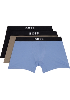 BOSS Three-Pack Multicolor Stretch Cotton Boxer Briefs