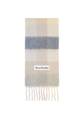 Acne Studios Off-White Mohair Checked Scarf