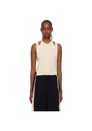 Dion Lee Beige Halter Tie Tank Top
