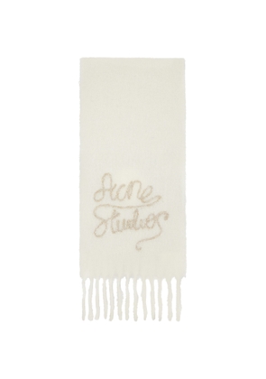 Acne Studios Off-White Wool Logo Scarf
