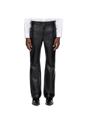 Ernest W. Baker Black Flare Leather Pants
