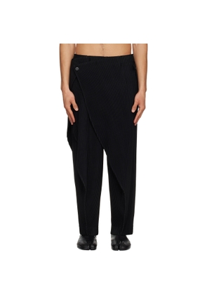 HOMME PLISSÉ ISSEY MIYAKE Black Pleats Bottoms 1 Trousers
