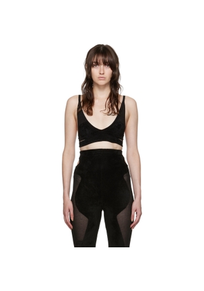 Dion Lee Black Chenille Intarsia Bra