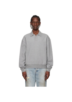 BOSS Gray Open Placket Polo