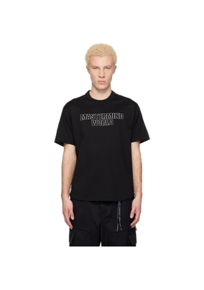 MASTERMIND WORLD Black MW Mixed-Fabric SS T-shirt