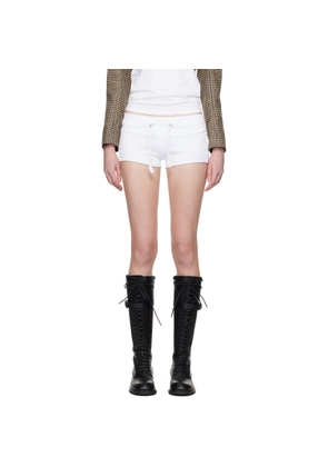 LAURA ANDRASCHKO White 'Chalet Slut' Shorts
