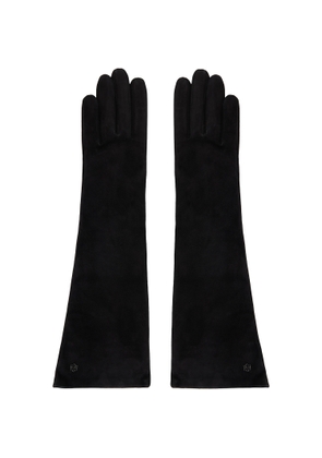 Handsome Stockholm Black Essentials Long Suede Gloves