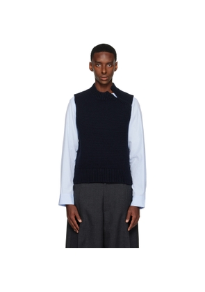 Dries Van Noten Navy Merino Wool Turtleneck
