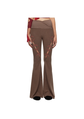 Rui Brown Embroidery Cut Out Trousers