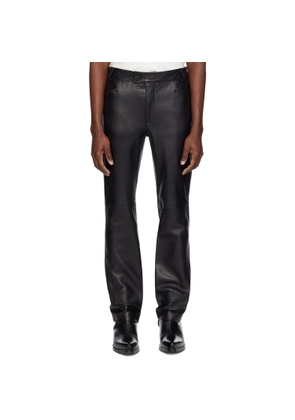 Ernest W. Baker Black Straight-Fit Leather Pants