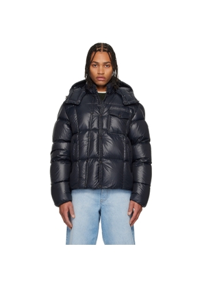 Moncler Black Serfanto Hooded Short Down Jacket