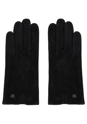 Handsome Stockholm Black Essentials Suede Gloves