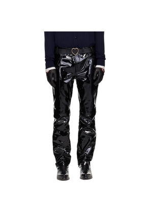 Ernest W. Baker Black Straight Fit Leather Trousers
