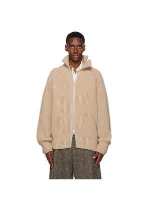 Dries Van Noten Beige Zip Sweater