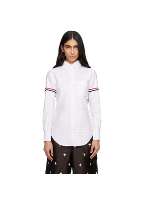 Thom Browne Pink Stripe Oxford Armband Round Collar Shirt