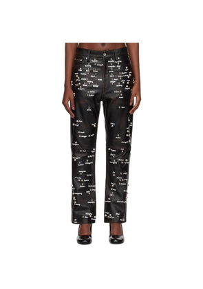 doublet Black Pressure Points Studs Leather Pants