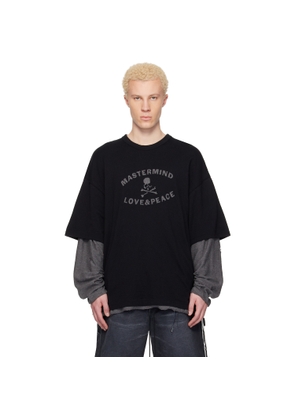 MASTERMIND WORLD Black Reversible Distressed T-shirt