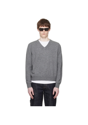 Entire Studios Gray Knit V Neck Sweater