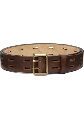 Dsquared2 Brown Perforated Leather Belt