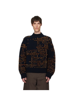 Dries Van Noten Black Jacquard Wool Turtleneck