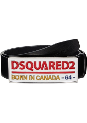Dsquared2 Black Logo Plaque Belt