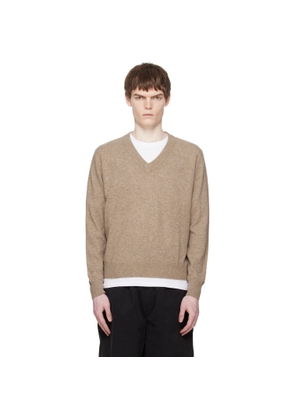 Entire Studios Beige Knit V Neck Sweater