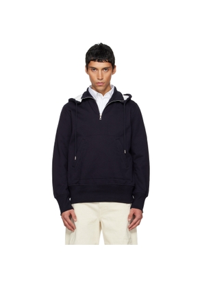Dries Van Noten Navy Half-Zip Hoodie