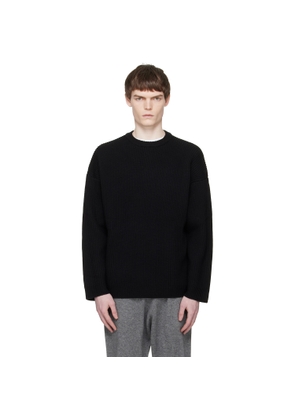 Entire Studios Black Oversized Knit Crewneck Sweater