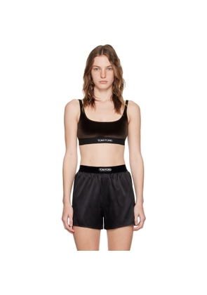 TOM FORD Brown Jacquard Bra