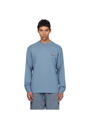 Carhartt Work In Progress Blue American Script Long Sleeve T-shirt