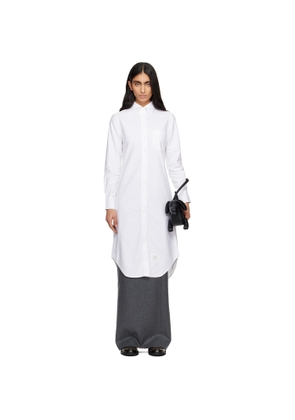Thom Browne White Oxford Grosgrain Placket Shirtdress