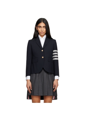 Thom Browne Navy Plain Weave 4-Bar High Armhole Sport Coat