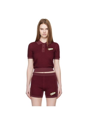 Casablanca Burgundy Bubble Jacquard Polo
