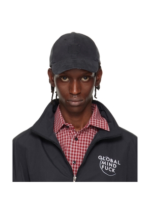 VETEMENTS Black Leather Biker Cross Cap