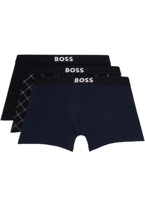 BOSS Three-Pack Multicolor Stretch Cotton Boxer Briefs