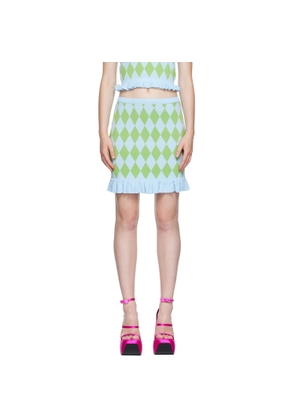 Pushbutton SSENSE Exclusive Blue Argyle Miniskirt