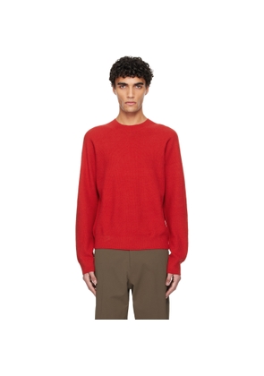 Veilance Red Conic Wool Midlayer Sweater