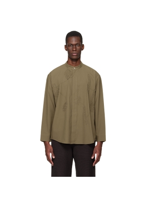 HOMME PLISSÉ ISSEY MIYAKE Khaki Embroidery Press Shirt