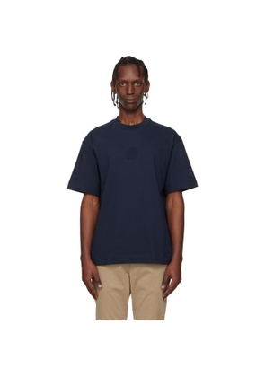 BOSS Navy Embossed-Logo T-shirt