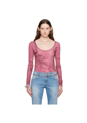 Blumarine Pink Printed Bodysuit