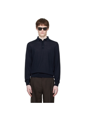 BOSS Navy Extrafine Merino Polo