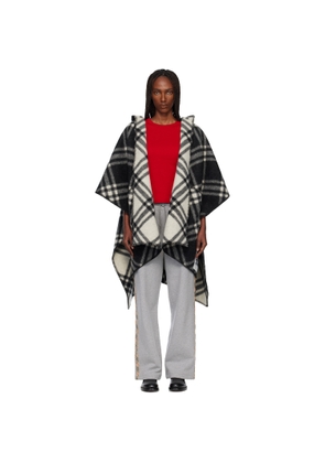 Burberry Black Check Wool Reversible Cape