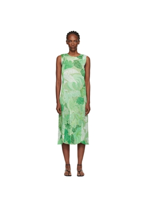 PLEATS PLEASE ISSEY MIYAKE Green Foggy Forest Maxi Dress