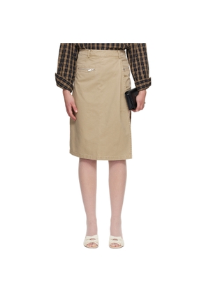 CPLUS Series Khaki Two-Piece Asymmetrical Cargo Midi Skirt