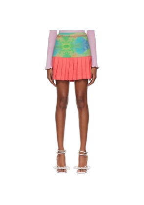 Ahluwalia Green & Pink Rani Miniskirt